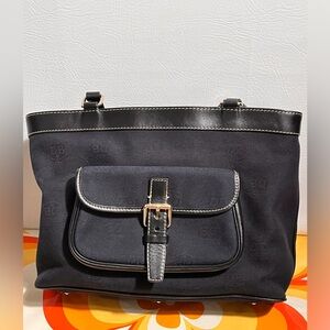 Dooney & Bourke Signature East/West Shoulder Bag Navy Blue